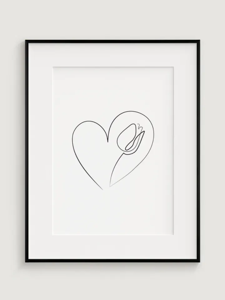 Elegant Heart with Tulip