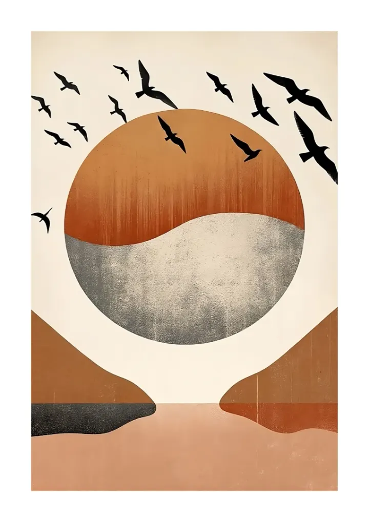 Abstract Landscape with Birds