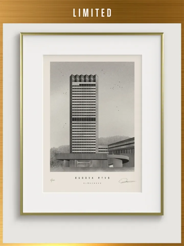 Limited Print RTVS Building Black and White / Slovakia