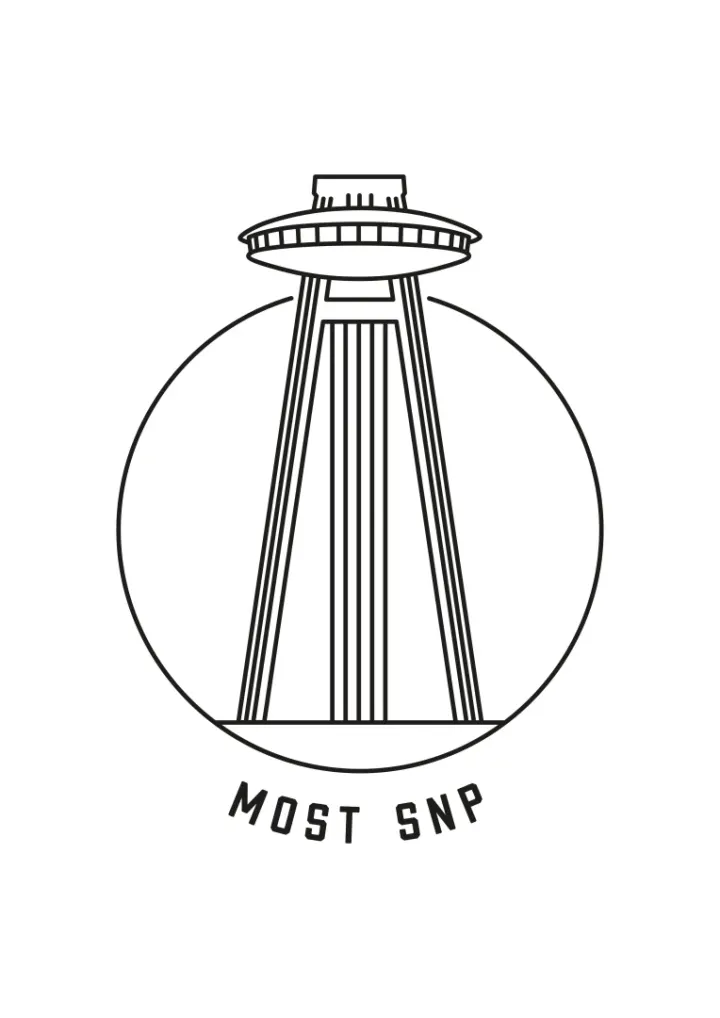 Most SNP - UFO - Minimalistic Illustration / Bratislava / Slovakia