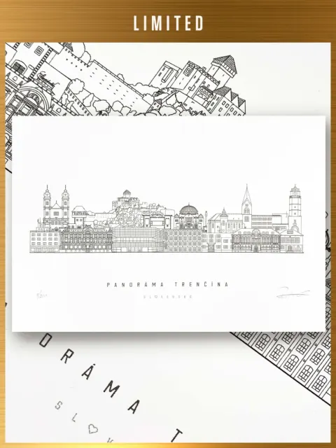 Limited Print Panorama of Trenčín / Slovakia