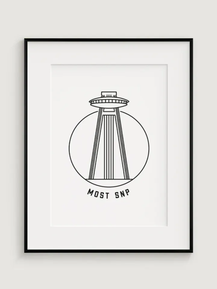 Most SNP - UFO - Minimalistic Illustration / Bratislava / Slovakia