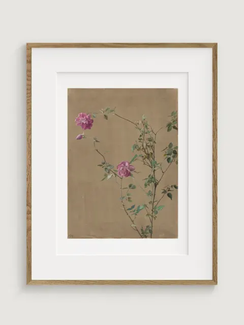 Pink Roses, Fidelia Bridges, 1875