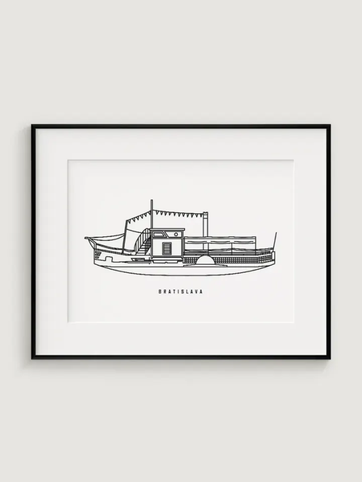 Mark Twain, Bratislava - minimalistic illustration