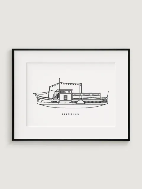 Mark Twain, Bratislava - minimalistic illustration